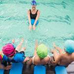teaching swim lessons